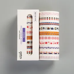 Ensemble de 10 rubans Washi, autocollants décoratifs colorés pour Scrapbooking, pour journal intime, ruban de masquage, fournitures scolaires, papeterie Kawaii, Diy bricolage 
