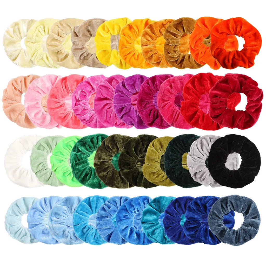 

40 Pcs Velvet Hair Scrunchie for Women Girls Elastic Hair Band Hair Accessories Rope Ponytail Holder Headdress Dropshipping ##4