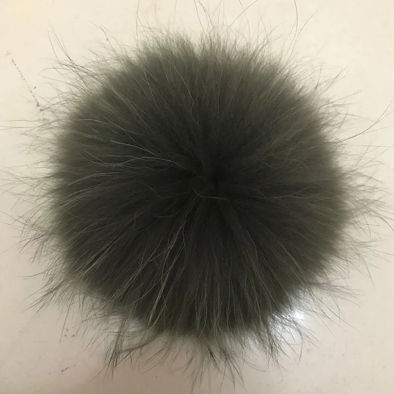 men's skullies & beanies DIY 5A Real Fur Pom Pom Raccoon Fur Pompon Fox Fur Pompoms Nature Fur Pompom For Scarf Gloves Hats Cap Blanket Pompon Handmade baggy beanie