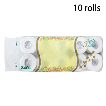 

10 Rolls Toilet Paper Tissue 3 Layer White Soft Skin-Friendly for Bathroom Home New HG99