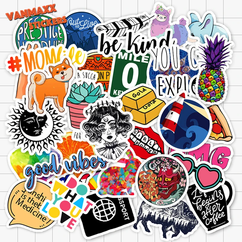 

VANMAXX 40 PCS Larger Size INS Style Redbubble Stickers Waterproof PVC Decal Sticker Bomb Laptop Guitar Helmet Bicycle Luggage