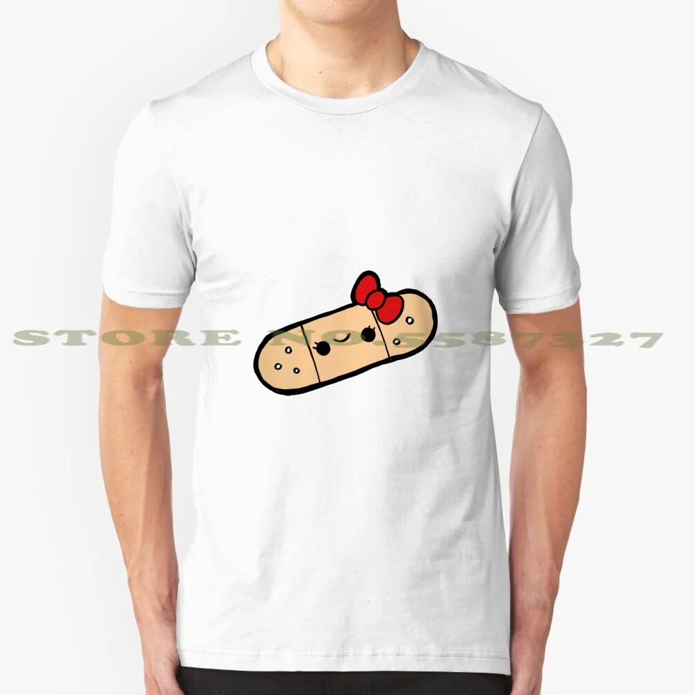 Super Kawaii Summer Funny T Shirt For Men Women Band Aid Wound Tie Lacito Lovely Beautiful Charming Cute Cuki | Мужская одежда
