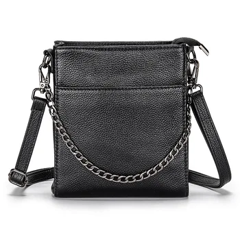 

Leather handbags new diagonal cross-body first layer cowhide mobile phone bag fashion chain bag