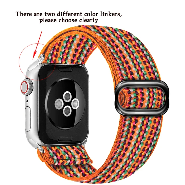 Soft and comfortable nylon Loop elastic buckle Apple watch band 38mm 42mm Series 7 SE654321 For iWatch Strap Bohemia braid  44mm 9
