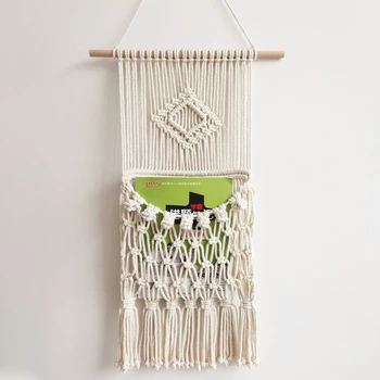 

Nordic Simple Tassel Tapestry Hand-woven Bohemian Hanging Ornament Carpet Home Wedding Background Decoration