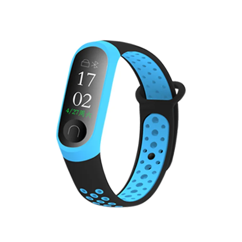 Сетка с двойным Цвет браслет для Xiaomi Mi Band 3 Smart Watch Sport Браслет fitbit заряд Браслет millet 3 Водонепроницаемый разноцветный ремешок для часов - Цвет: 03