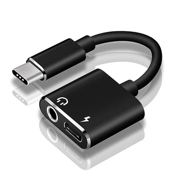 

USB-C / Type-C to 3.5mm Aux + USB-C / Type C Earphone Adapter Charger Audio Cable for Mi 8 Lite A2 (L1130)(silver)