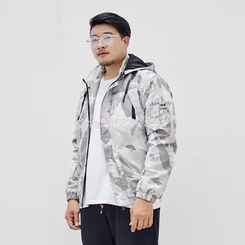 

Big Size Men Coat Leisure Jacket Male Autumn Splicing Top Plus Fat Plus Fat Outerwear