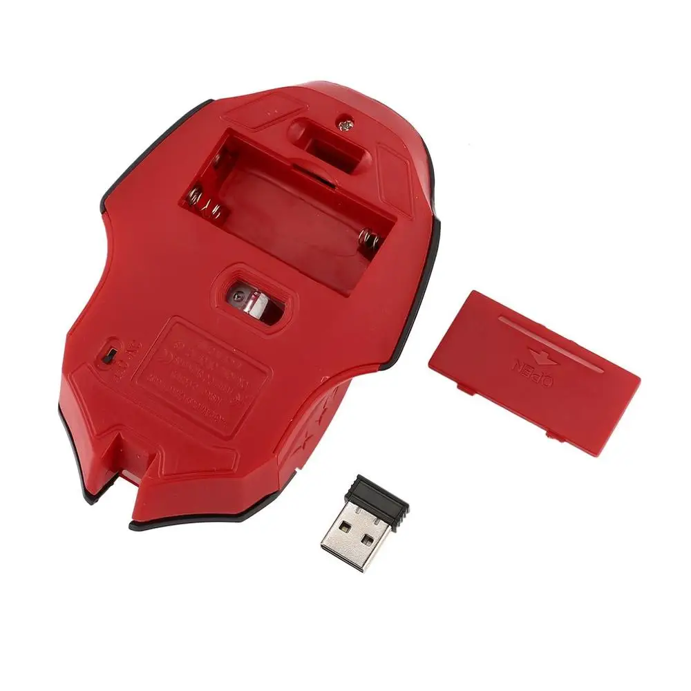 Бесшумный Беспроводной оптический Мышь кнопка отключения звука игровой Мышь для портативных ПК с USB 2,0 приемник 2,4 ГГц Беспроводной USB оптическая Мышь - Цвет: YX20184 Red