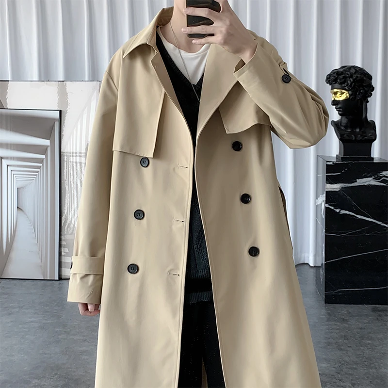 남성용 하이 퀄리티 더블 브레스트 트렌치 코트, 캐쥬얼 재킷, 풀 사이즈 M-5XL, 가을 패션 코트, 2024 신상