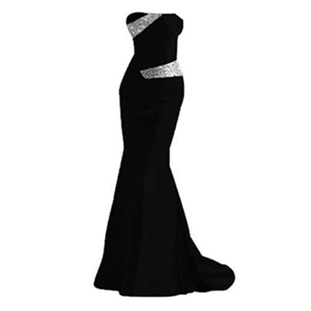 Женское вечернее платье русалка без рукавов синее Элегантное Длинное Платье для
