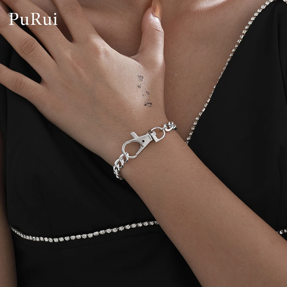 

Steampunk Curb Cuban Heavy Big Bracelet for Mens Women Lobster Clasps Bracelet Vintage Punk Alloy Link Chain Bangle Jewelry 2020