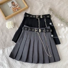 

Short Skirt Half-length Skirt Female Spring and Autumn Pleated Skirt Small High Waist Gray Skirt A-line Skirt Autumn and Winter