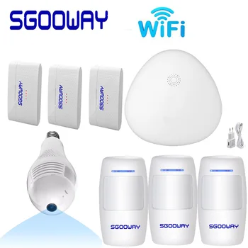 

Sgooway Wifi Home Security Burglar Alarm System With Android/IOS APP 433mhz Sensor