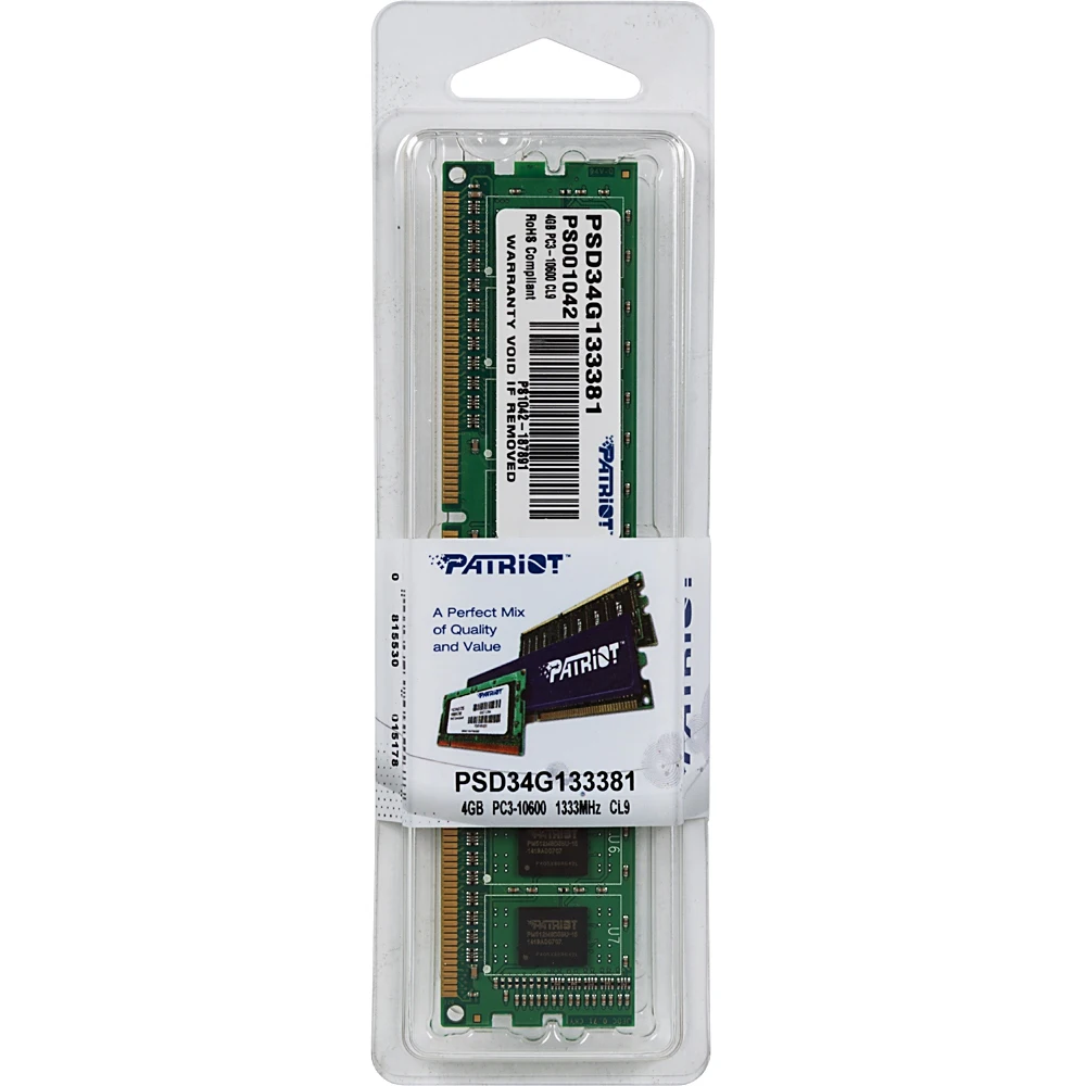 Модуль памяти PATRIOT PSD34G133381 DDR3- 4Гб