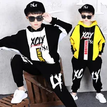 

Spring Hip Hop Boys Suit Children Hoodies Long Sleeve Sweatshirt Kids Clothing Hooded Coat+Pants Baby Suit Sportswear Outfit