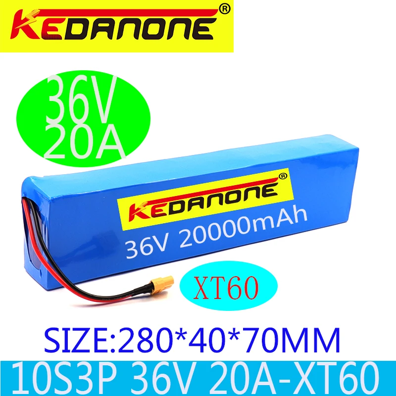 Литиевый аккумулятор высокой мощности Kedanone 2020 36 В 10S3P 8 Ач 500 Вт 42 в 18650 8000 мАч для