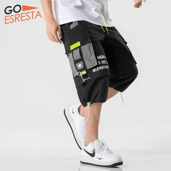 

Summer New Stitching Fashion Shorts Fashion Casual Plus Size Shorts Wild Breathable Large Pockets Loose Harajuku Style Shorts