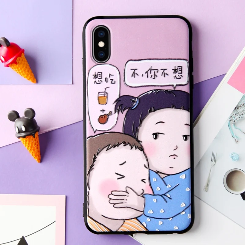 Классный мультяшный чехол для телефона, чехол для телефона X XR 7 plus, милый защитный чехол для телефона Xs Max 7 8 plus