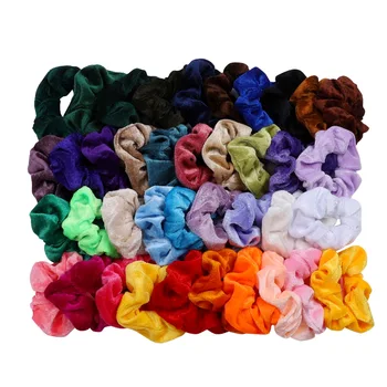 

Korea Velvet Hair Scrunchie Elastic Hair Bands Solid Color Women Girls Headwear Ponytail Holder Hair Accessories winter