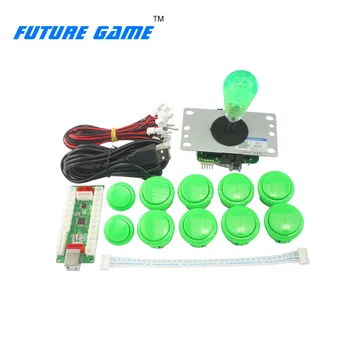 

Family Style Arcade Cabinet DIY Kit For Green Push Button Illuminated Joystick kit