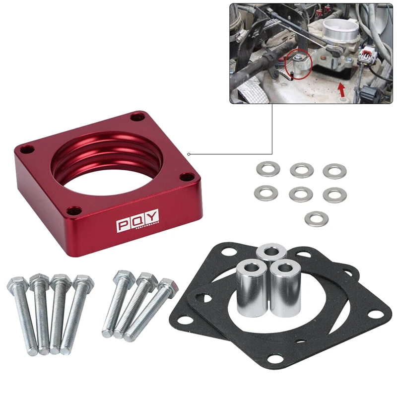 Red Throttle Body Spacer Gaskets Adaptor for Jeep Wrangler TJ YJ LJ Cherokee XJ 2.5L 4.0L Engine | Автомобили и мотоциклы