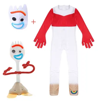 

2020Toy Story 4 Forky Cosplay Costume Kid Jumpsuit Mask Woody Costumes For Child Boys Girls Christmas Carnival Outfit Suit