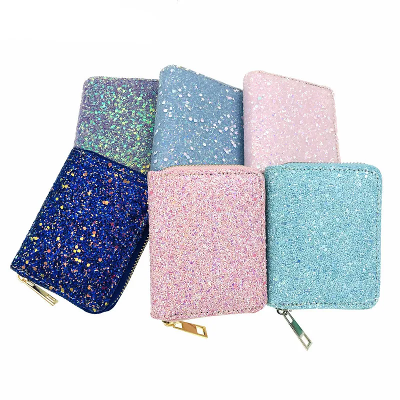 Coin Purse Women Wallet Coin Wallet Laser Fluorescent Diamond Sequin PU Women&rsquo;s Wallet Colorful Coin Purse