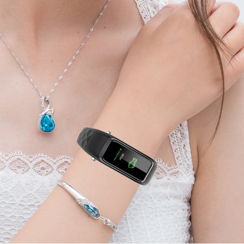 H207 Bluetooth наушники-браслет пульсометр кровяное давление фитнес-трекер Водонепроницаемый ЭКГ PPG для мужчин и женщин смарт-браслет