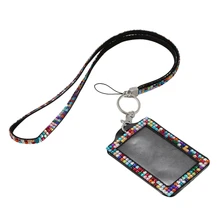 Мода-Стразы Bling Crystal заказной ремешок вертикальный держатель ID бейджа(цветной