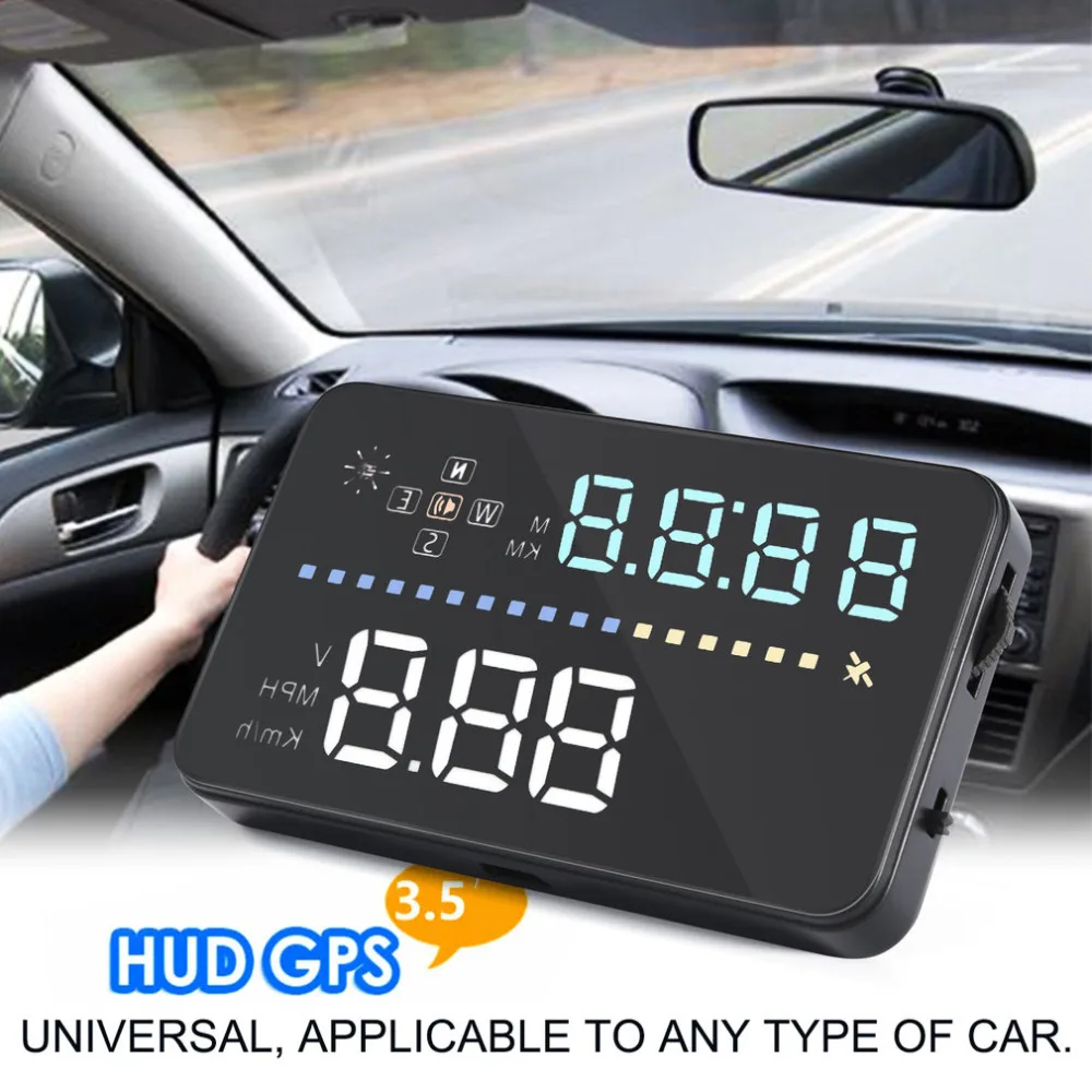 Универсальный Автомобильный дисплей 3," A3 Hud с OBD2 Предупреждение о превышении скорости Plug& Play, скорость двигателя, температура воды
