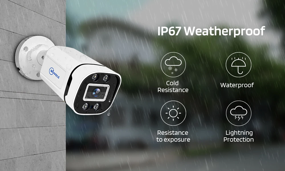 Movols 1080P AI Colorful Night Vision CCTV System H.265+ Outdoor Waterproof Vide