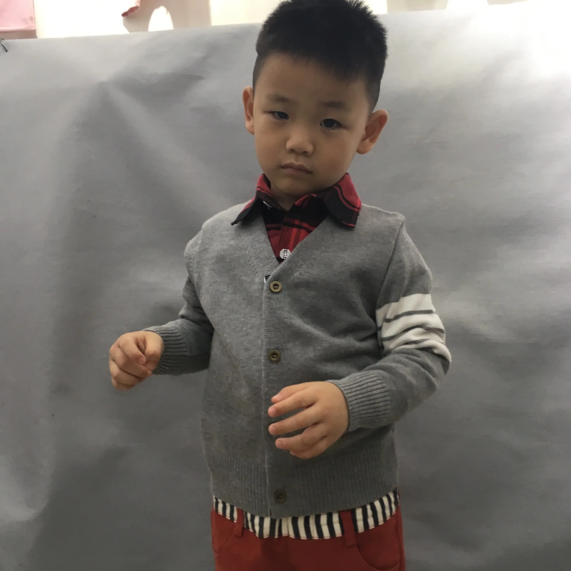 Детский кардиган из чистого хлопка, свитер для детей 2-10 лет