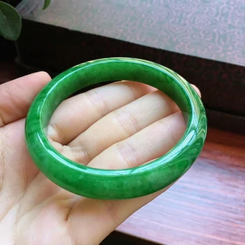 

Natural Burmese emerald green 54-62mm bracelet, elegant princess jewelry, gift for mother and girlfriend