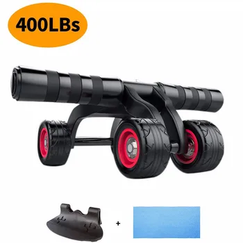 

Four-wheeled Power Abdominal Wheel AB Roller With Mat for Waist and Abdomen Fitness Exercise Gym Training Equipment Power Roller