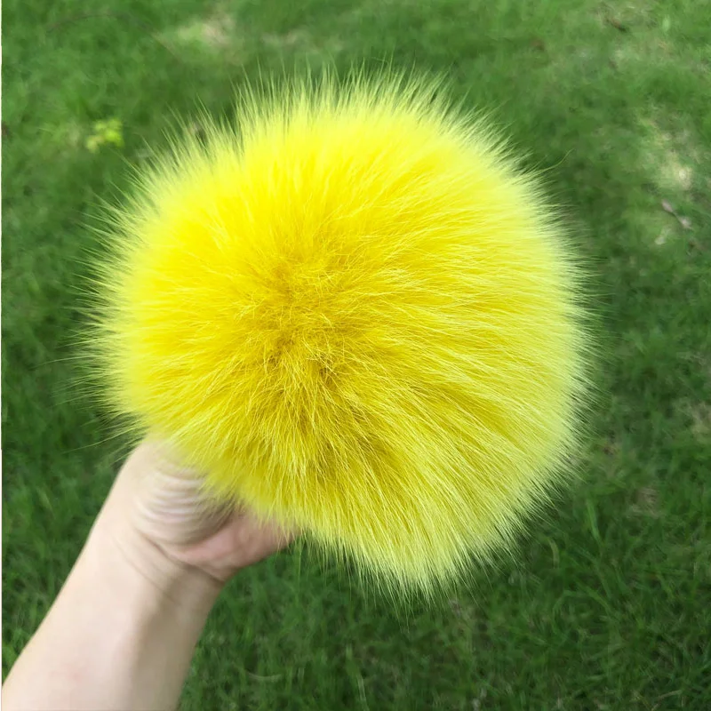 DIY Fell Pom Pom 100% Natürliche Fuchs Hairball Hut Ball Pom Pom Handarbeit Wirklich Große Haar Ball Großhandel Hut Mit schnalle – Detail 10