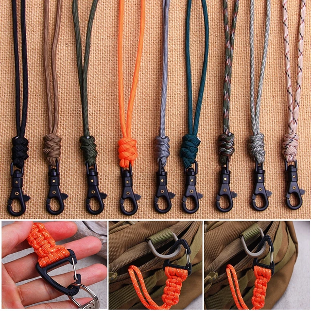 Paracord Keychain Lanyard Triangle Buckle High Strength Parachute Cord  Self-Defense Emergency Survival Backpack Key Ring