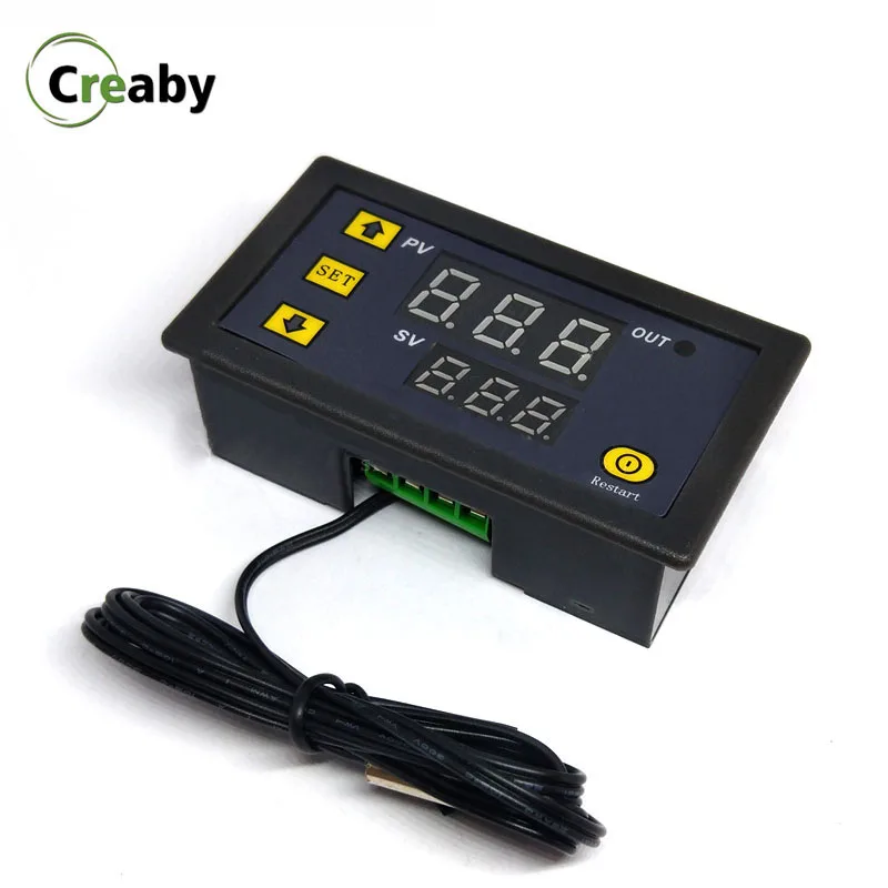 W3230 цифровой регулятор температуры AC 110 220V DC 12V 24V 20A термостат с нагревательным