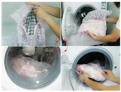 1PC Polyester Mesh Laundry Bag Net Wash Bags Laundry Basket for Underwear Sock Washing Machine Protect Clothes Bra Bags