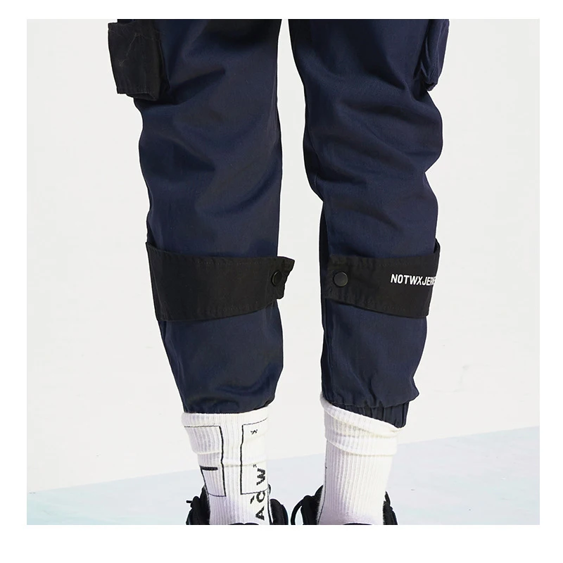 new men bound pan Autumn popular functional wind printing overalls male hip hop retro street simple versatile