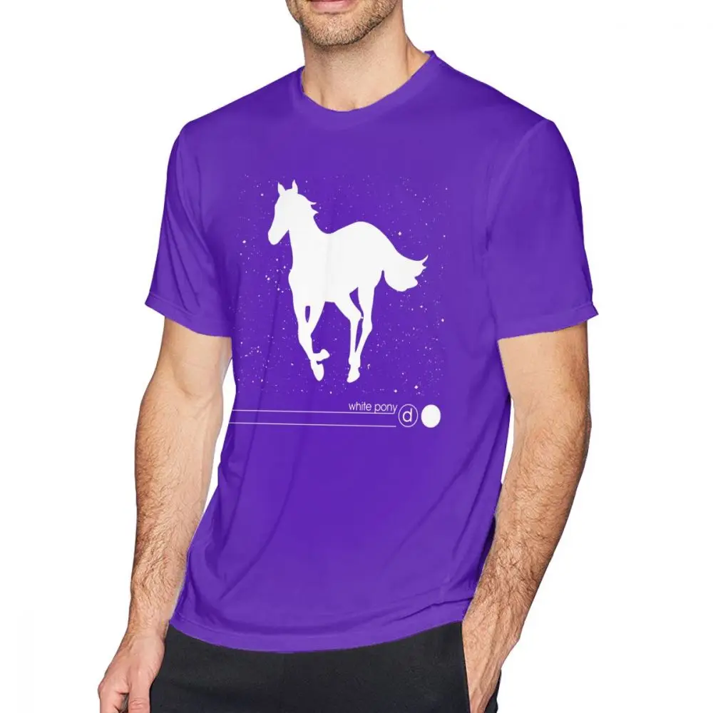 Deftones Футболка Deftone белая футболка с изображением пони Мужская футболка с коротким рукавом Милая 6xl 100 хлопок Принт Пляжная футболка - Цвет: Purple