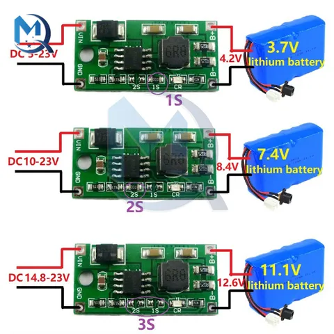 DC 5-23V 1S 2S 3S Vícečlánková verze 18650 Lithiová nabíječka baterií pro modul nabíječky solárních přenosných zařízení Li-Ion