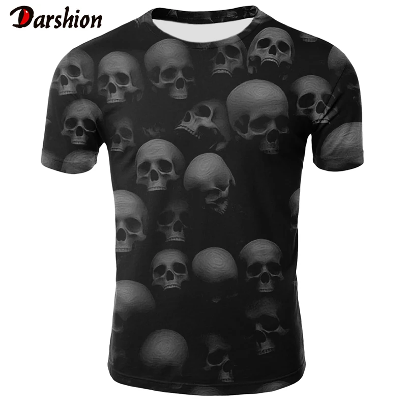 

Men T-shirt Fashion 3D Print Skulls Tshirt Mens Tops Tee Men Short Sleeve Tops Shirt Hip Hop T-shirt 2019 Latest Casual Tees
