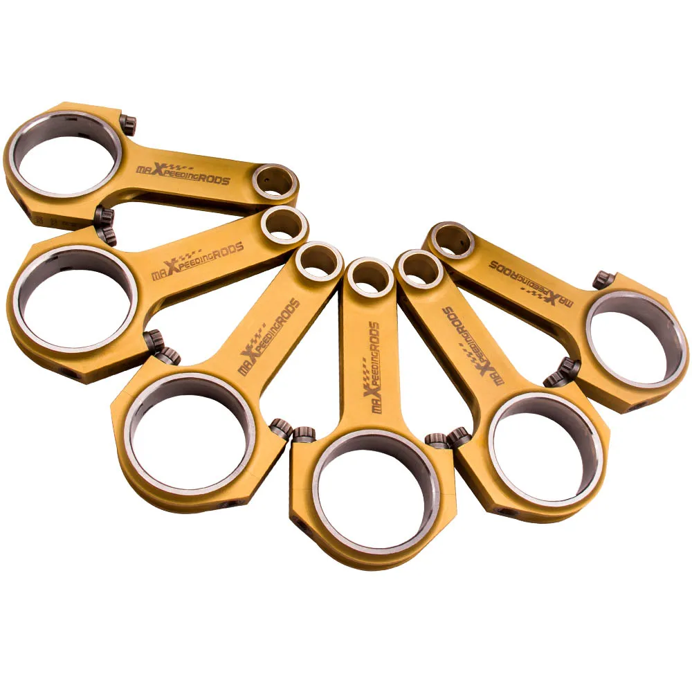 

6 x Connecting Rod Pistons Rods Conrods H-Beam Titanizing Performance Rods for Porsche 911 2.0 2.2L 4340 Forged Conrods