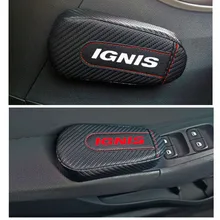 Автомобильный Стайлинг для Suzuki Ignis, 1 шт., углеродное волокно, кожа, подушка для ног, наколенник, подлокотник, Накладка для интерьера, автомобильные аксессуары