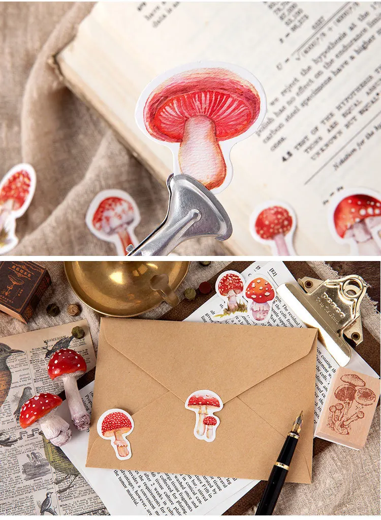 45 шт./упак. красный гриб шаблон наклейки Decoracion в коробке Скрапбукинг DIY офисные канцелярские школьные принадлежности