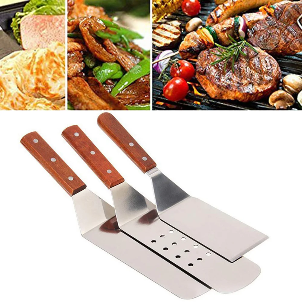 3pcs,Stainless Steel Cooking Spatula Kitchen Cookware Accessories Barbecue Tool Cooking Shovel Stainless Steel