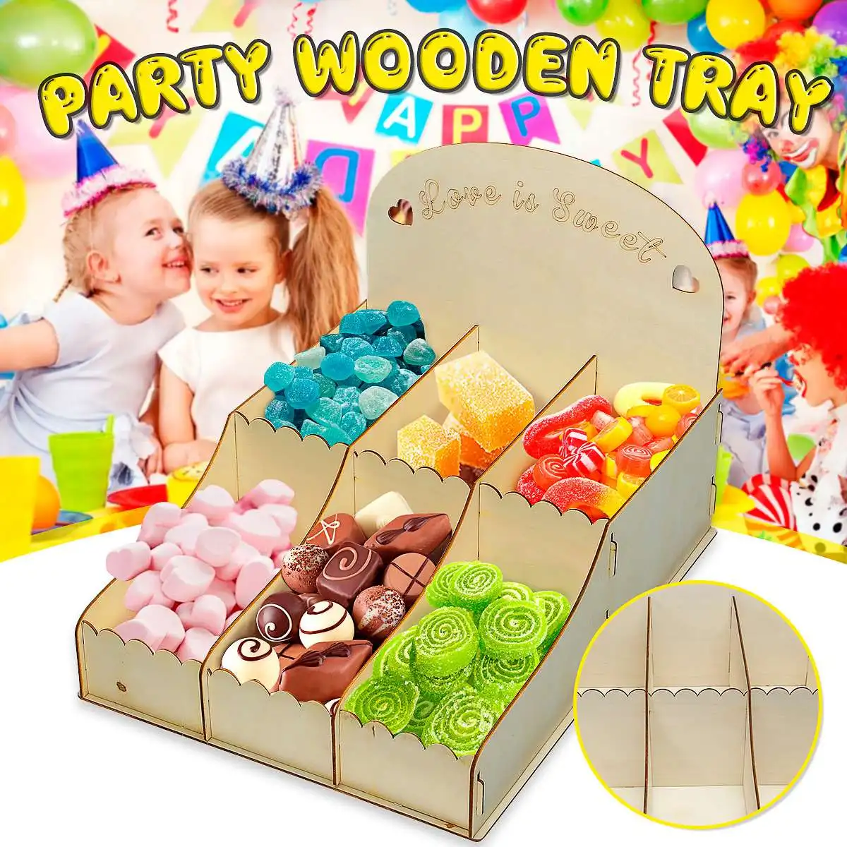 

Rubber wood plates Personalised Engagement/Wedding Candy Stand/Sweet Cart Tray Table Display Kit Restaurant storage plate