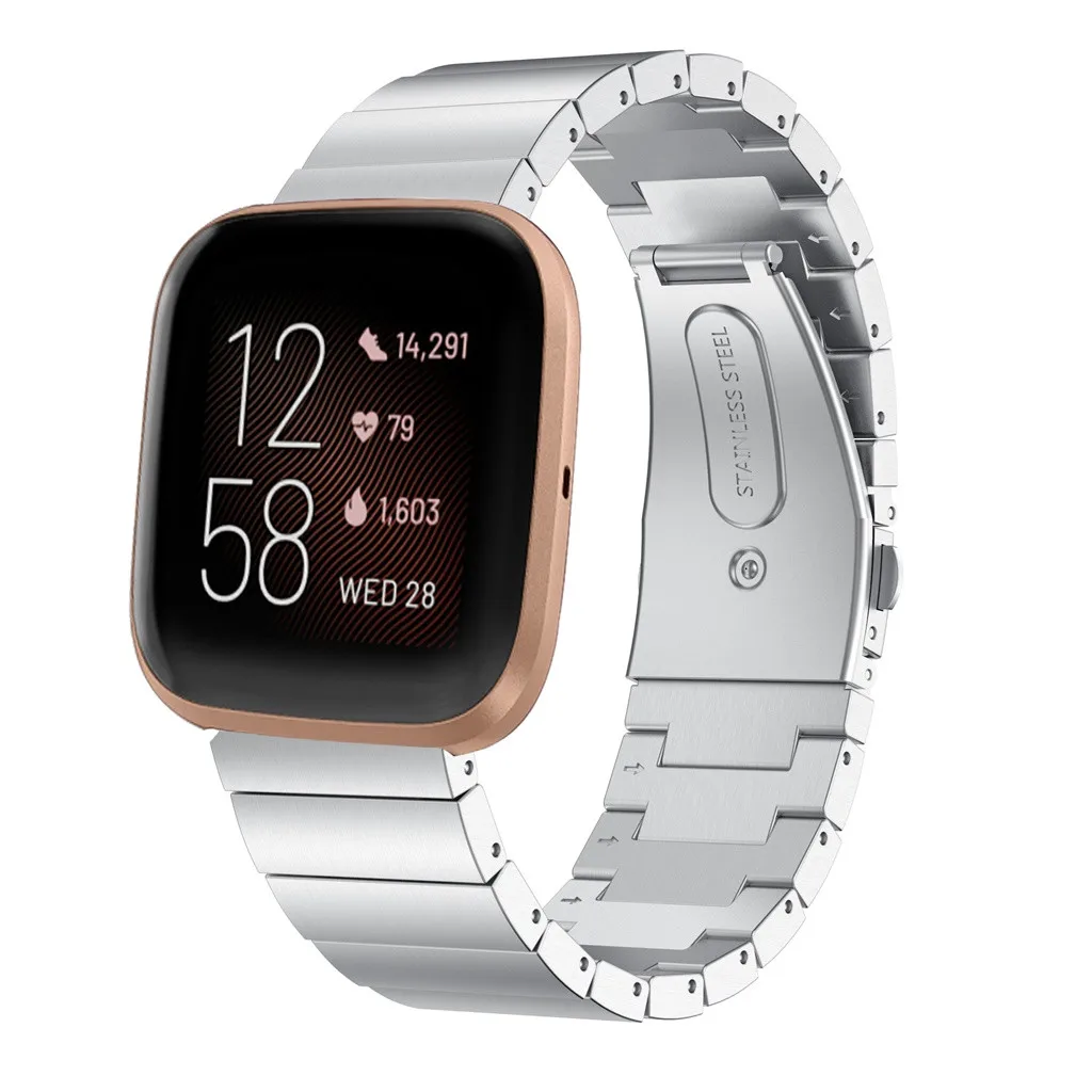 

For Fitbit Versa 2 Strap Stainless Steel Strap Wrist Band Bracelet Replacement For Fitbit Versa 2 #BO