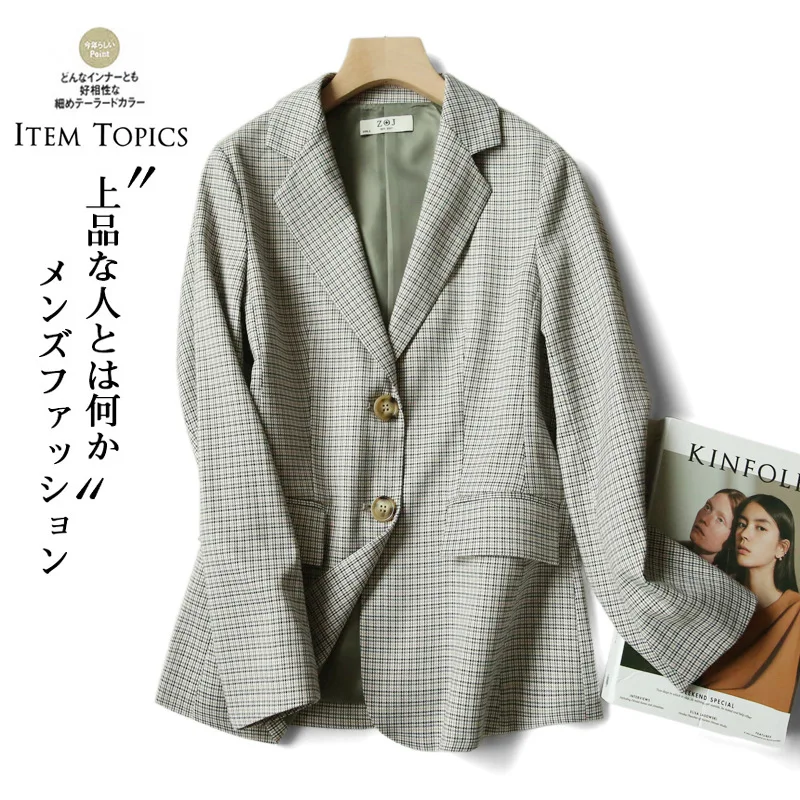 

Zoj Quality Double Yarn Dyed Plaid Suit Jacket Women's 2019 Autumn Suit Brocade Clothing WOMEN'S Dress